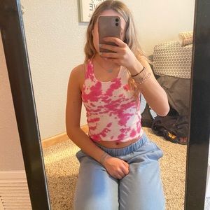 Pink tie dye tank